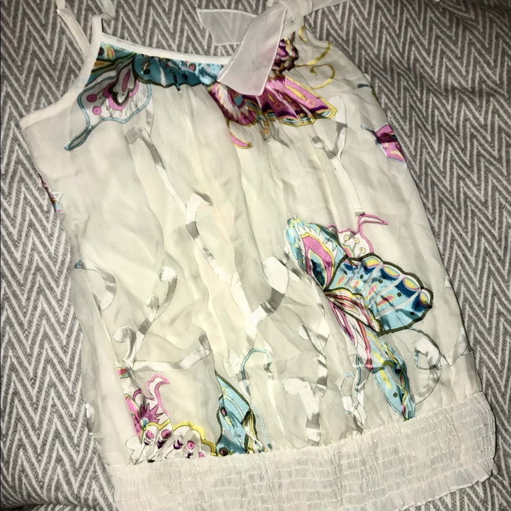 White silk blend camisole /butterfly 🦋 pattern